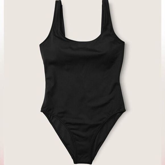 Victorias Secret Pink Swim One-piece Swimsuit Black Xlarge - Picture 1 of 6